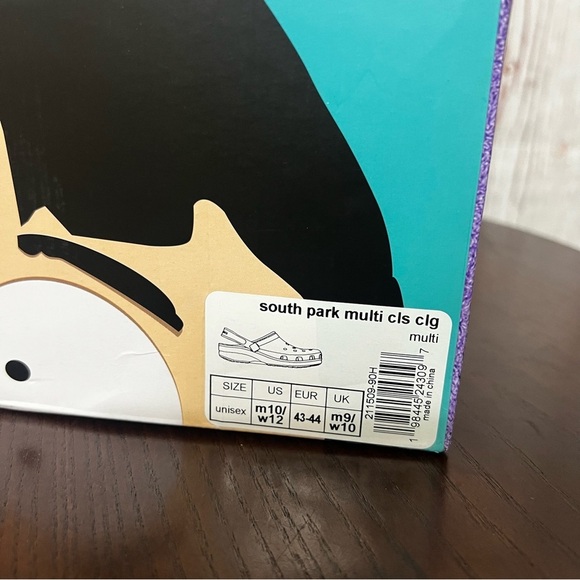 Crocs x South Park Classic Clog with 8 character jibbitz ins mens Size 10 NIB